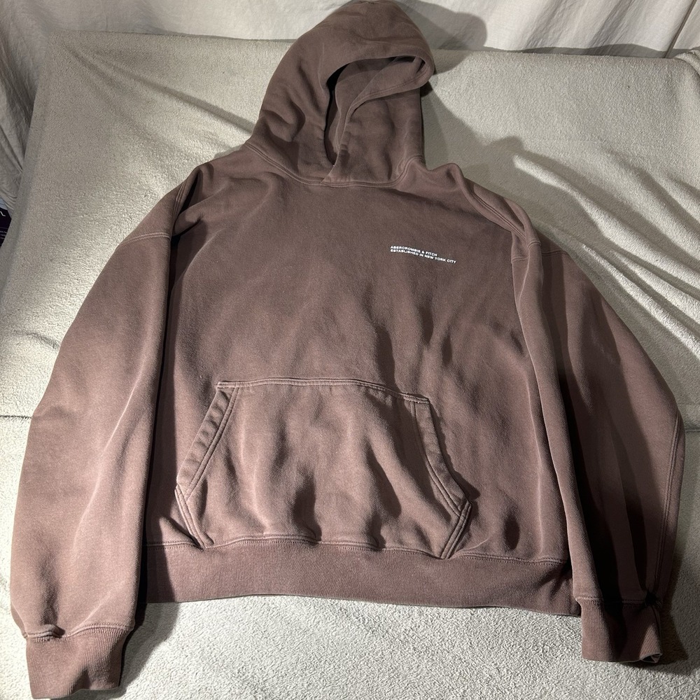 Abercrombie & Fitch Soft A&F Fleece Oversized Pullover Hoodie Mens XL Brown